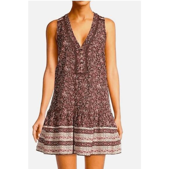 NWT Veronica Beard Leanna Mini Dress in Dark Plum Multi Size XS